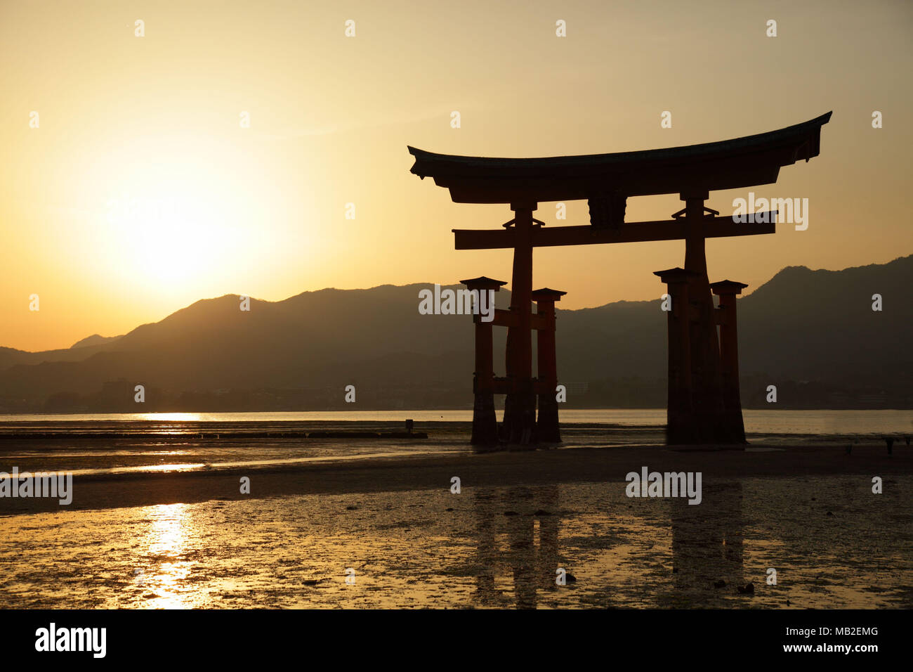 Itsukushima shrine of world heritage Stock Photo