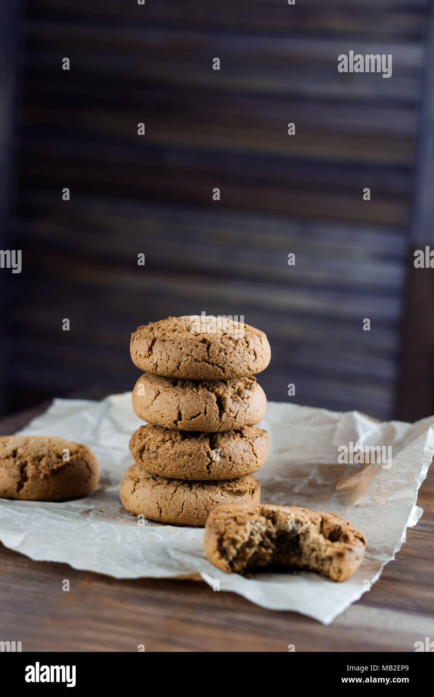 homemade cookies wooden background Stock Photo