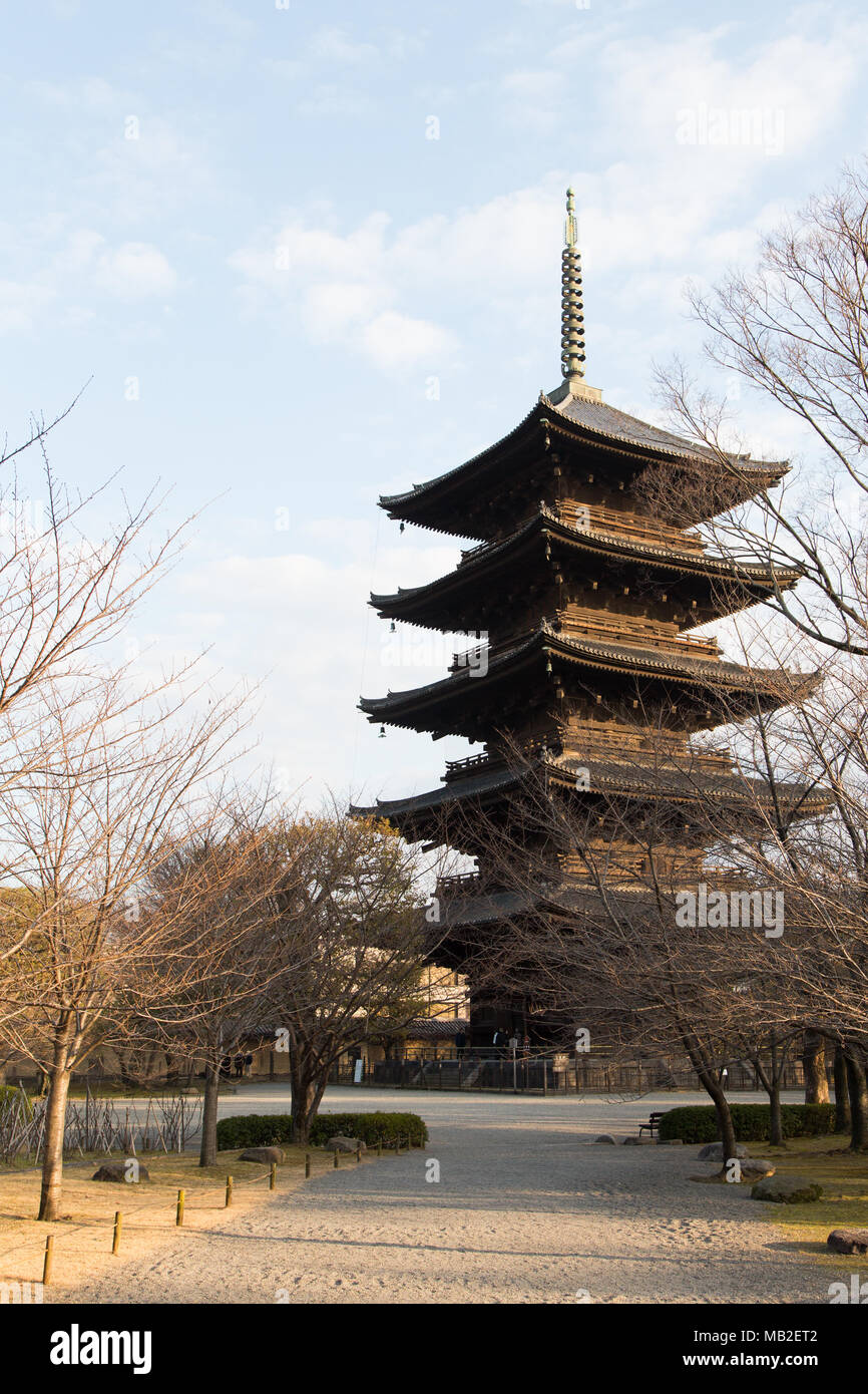 Five-story pagoda in Kyoto Stock Photo