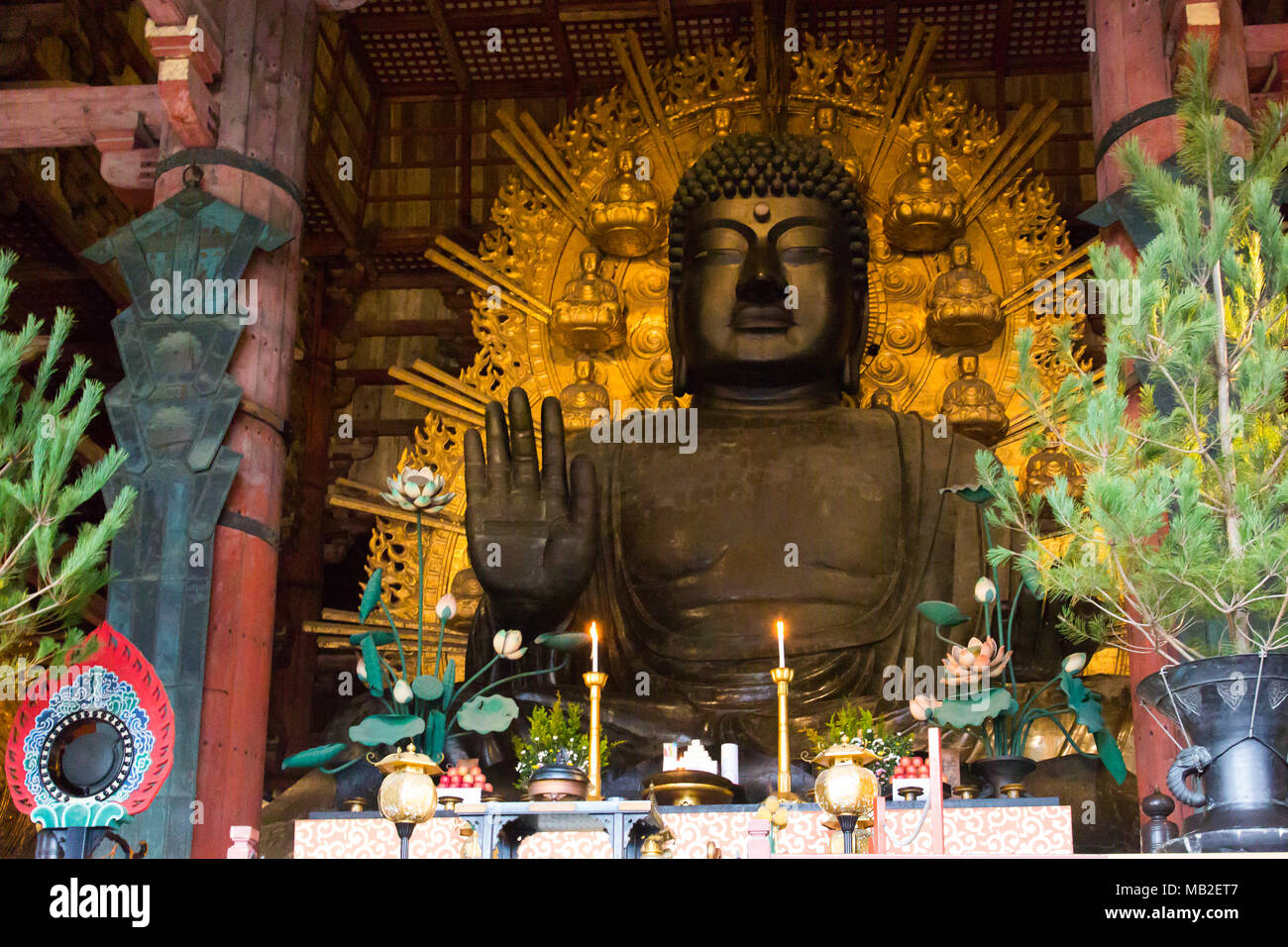 Buddha statue in Todaiji Stock Photo