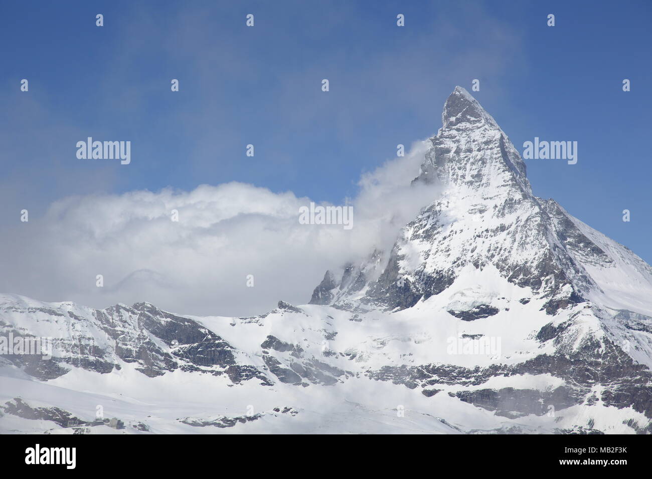Switzerland, towering top Matterhorn Stock Photo