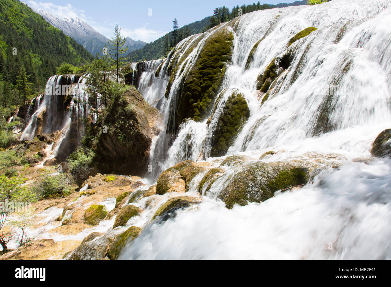 Waterfall in China, Jiuzhaigou Stock Photo