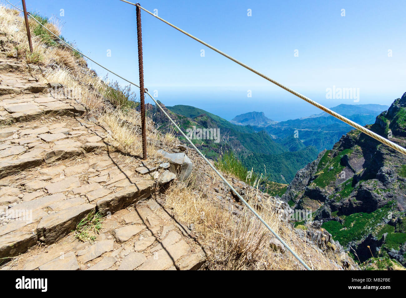 stairway atlantic madeira high rocks summer Stock Photo - Alamy