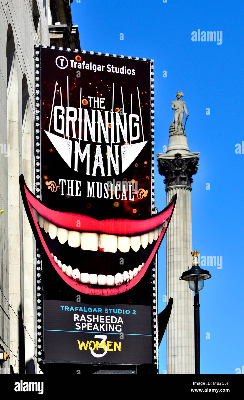 London, England, UK. 'The Grinning Man' musical comedy at Trafalgar Studios, Whitehall (April 2018) Stock Photo