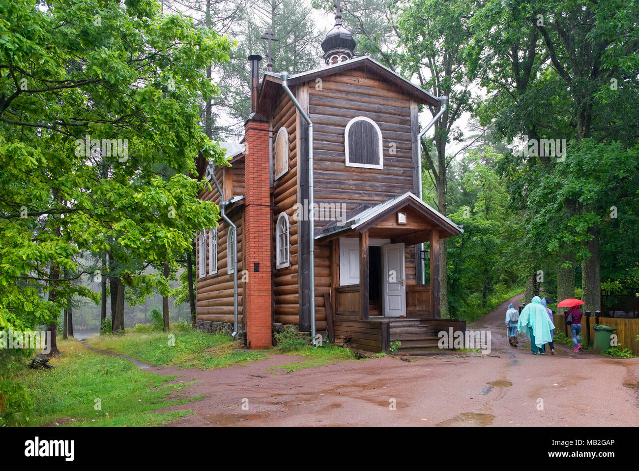 RUSSIA, ISLAND VALAAM - AUGUST 18, 2017: The Savior-Transfiguration Valaam Stauropegial Monastery. Church of the Konev Icon of the Mother of God Stock Photo