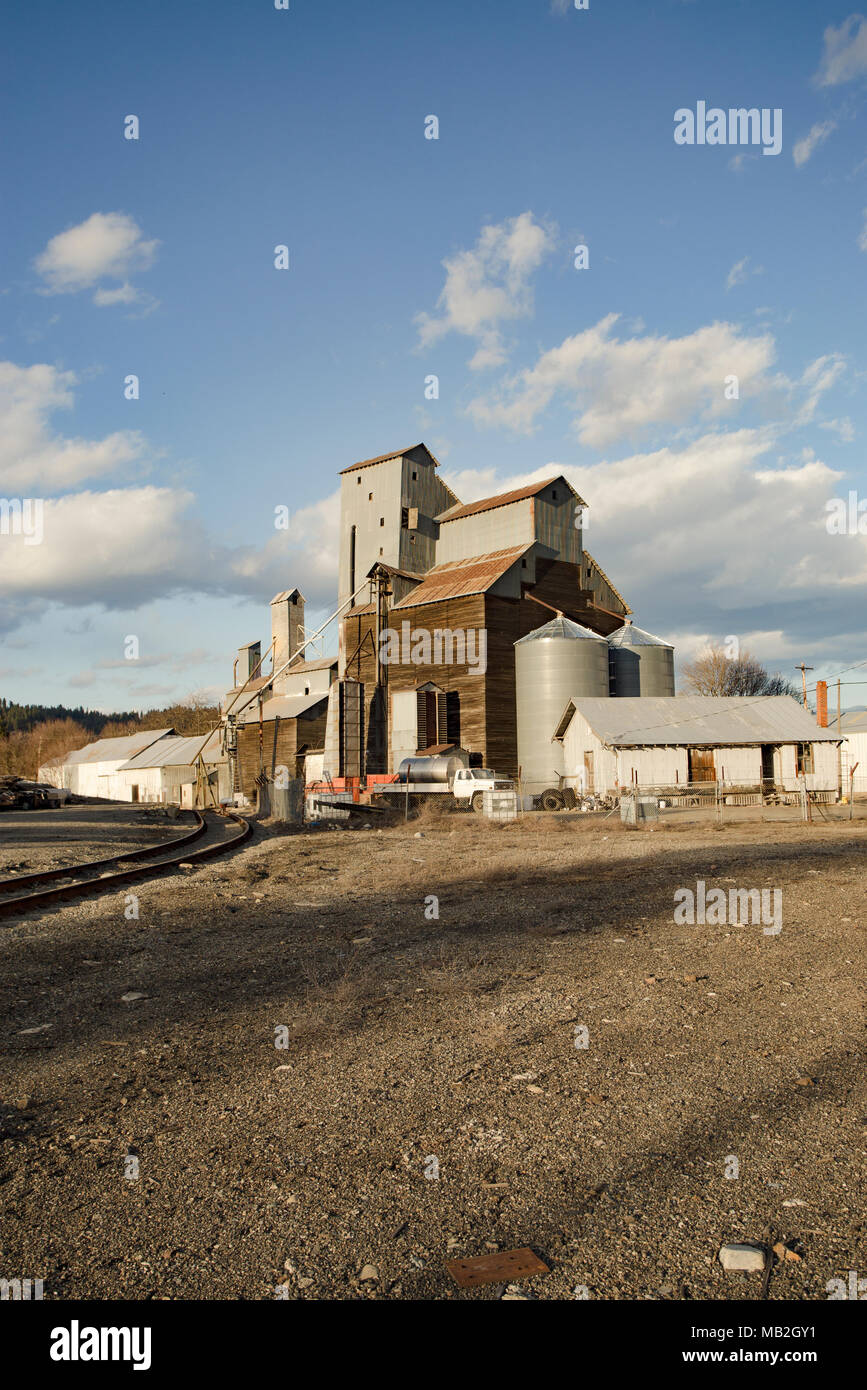 General Feed & Grain Inc., grain mill, on a warm, spring afternoon, in