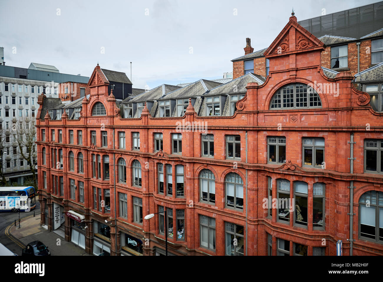 Manchester offices in the Northern Quarter looking up Lever Street  stunning Grade II Listed building Sevendale House Stock Photo
