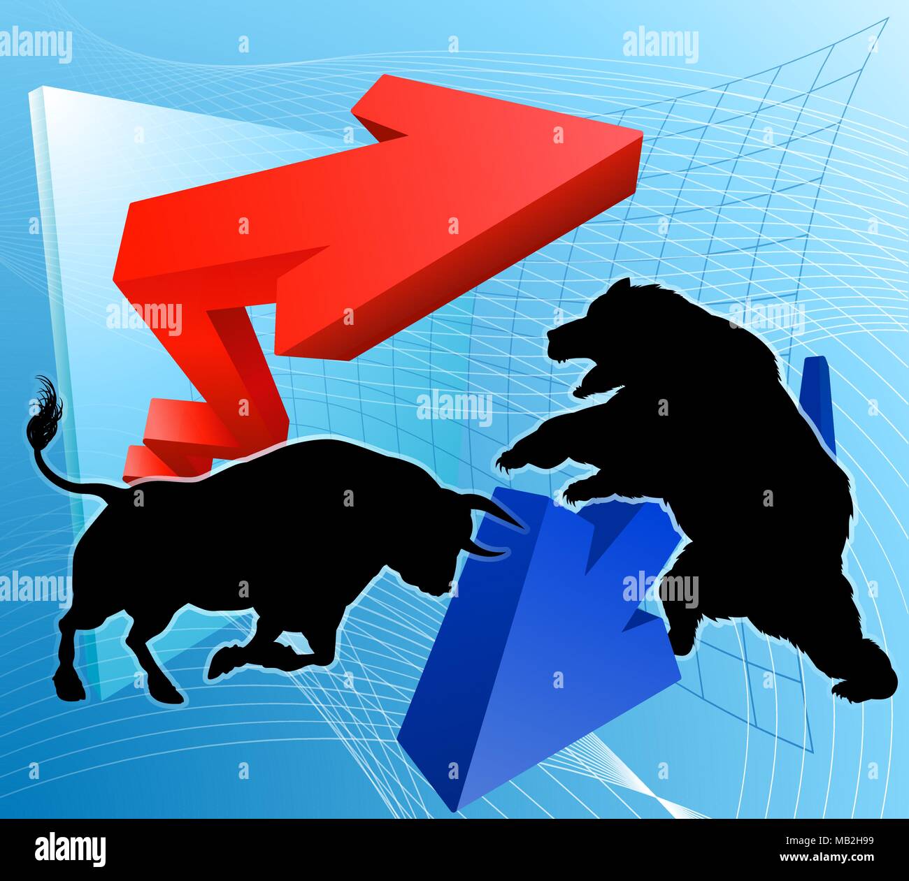 Bears Versus Bulls Stock Market Concept Stock Vector