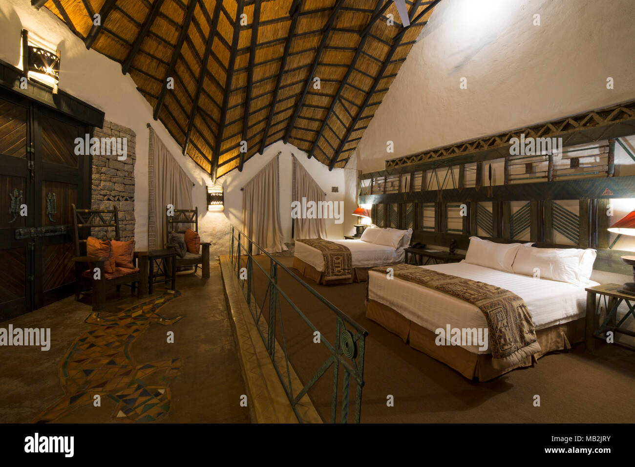 Bedroom at The Lodge at the Ancient City, near Masvingo in Zimbabwe Stock Photo Alamy