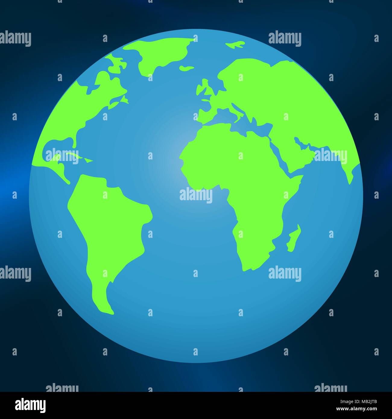 Planet Earth in space on a blue background. Vector illustration Stock ...