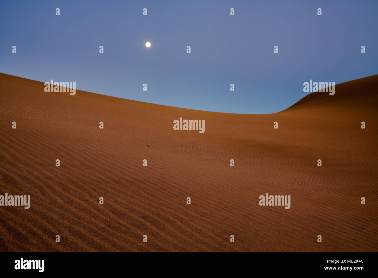 Moony landscape on sand dunes. Stock Photo