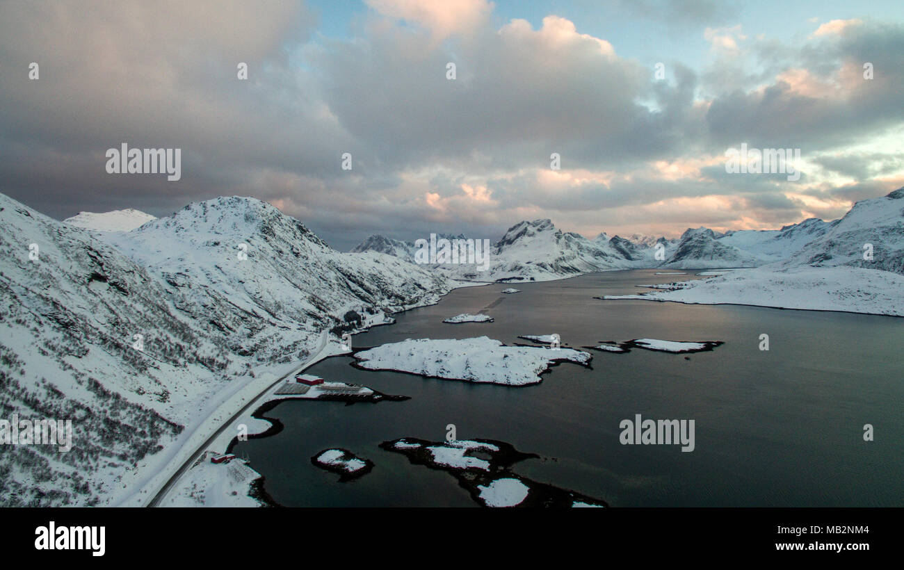 Lofoten islands aerial winter hi-res stock photography and images - Alamy