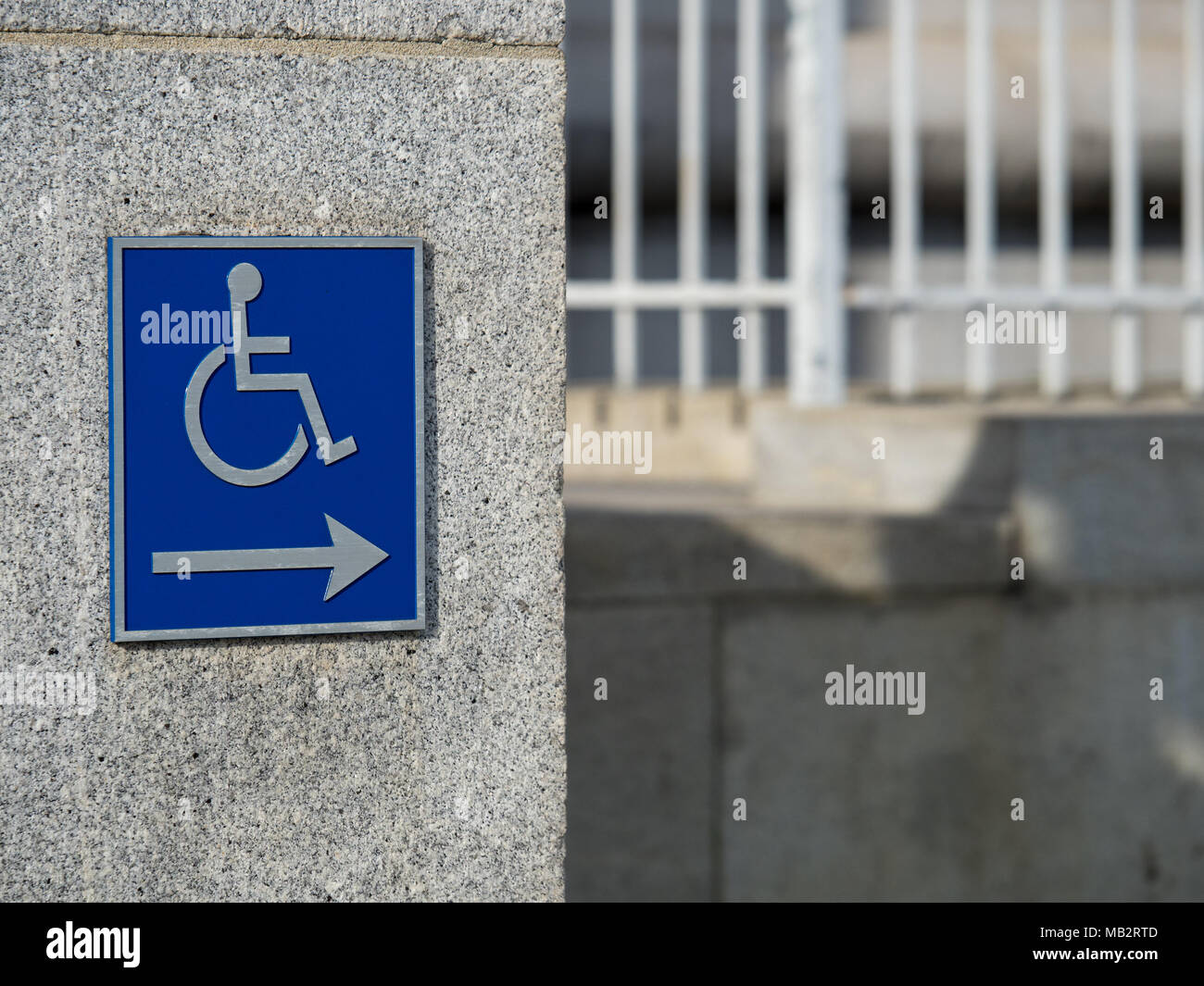 Handicap space pointing right Stock Photo - Alamy