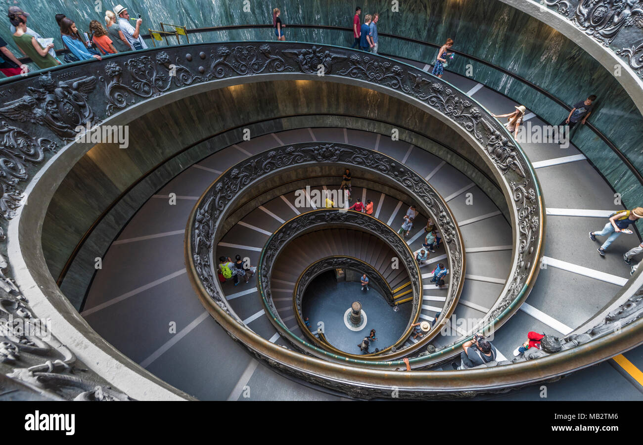 Famous spiral stairs in Vatican museums Stock Photo
