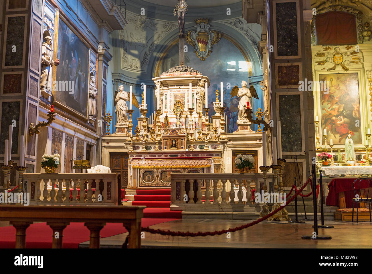 Altar at Chiesa di Ognissanti church in Florence, Italy Stock Photo