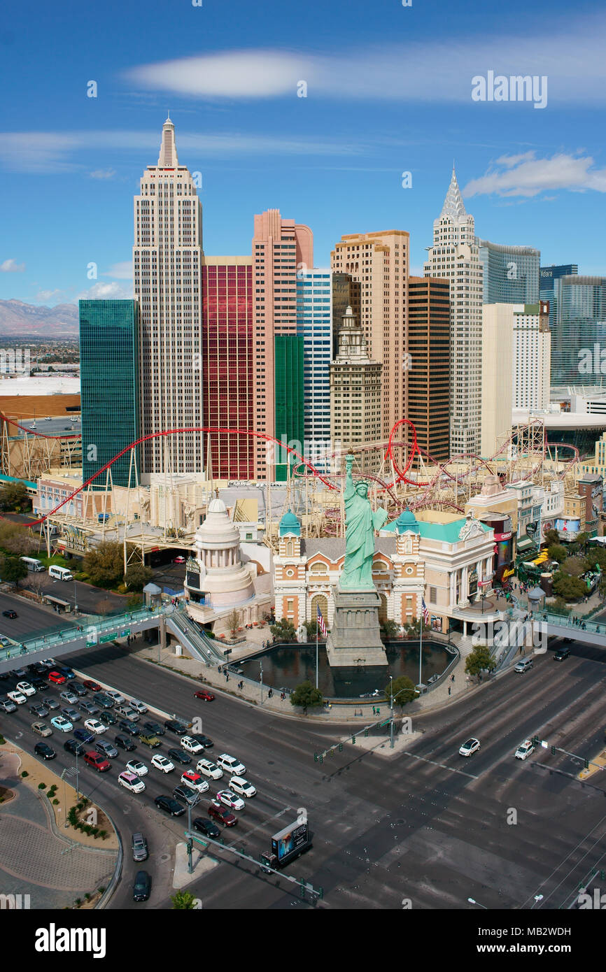 NEW YORK-NEW YORK HOTEL AND CASINO (elevated view). Paradise, Las Vegas,  Clark County, Nevada, USA Stock Photo - Alamy