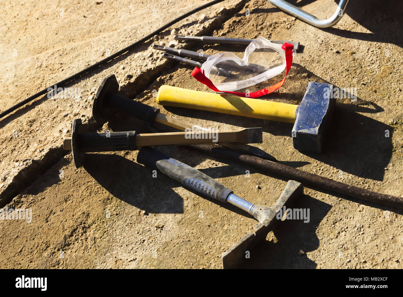 Working on floor tools hi-res stock photography and images - Alamy