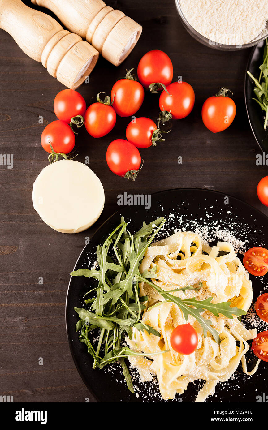 Healthy pasta tagliatelle with parmesan Stock Photo Alamy