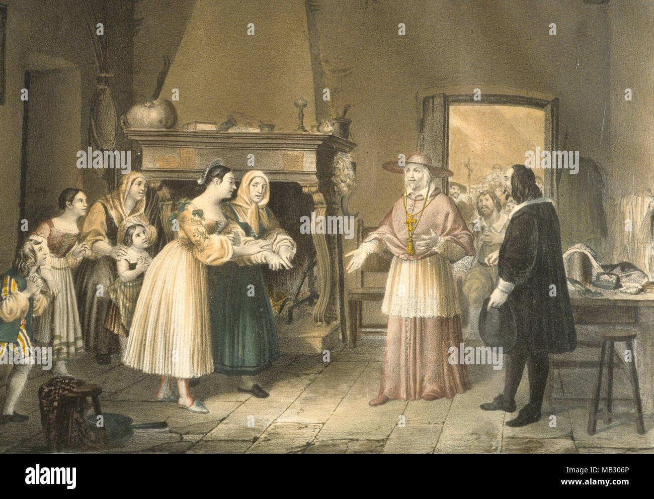 i promessi sposi, the betrothed, lithography, centro nazionale di studi manzoniani Stock Photo