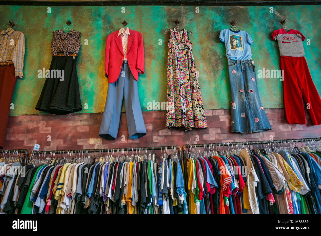 Shop window Display, Hippie clothing Stock Photo - Alamy