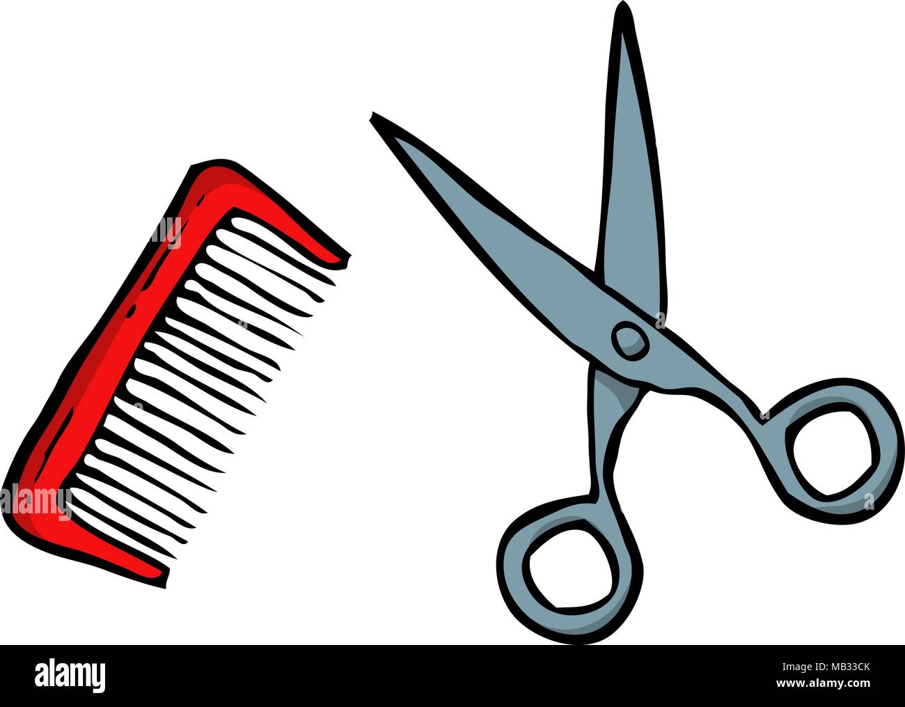 Scissor And Comb Stock Vector Images Alamy