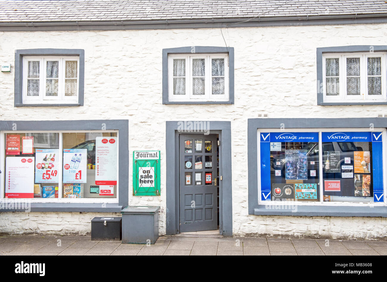 Laugharne Post Office Carmarthenshire South Wales Stock Photo