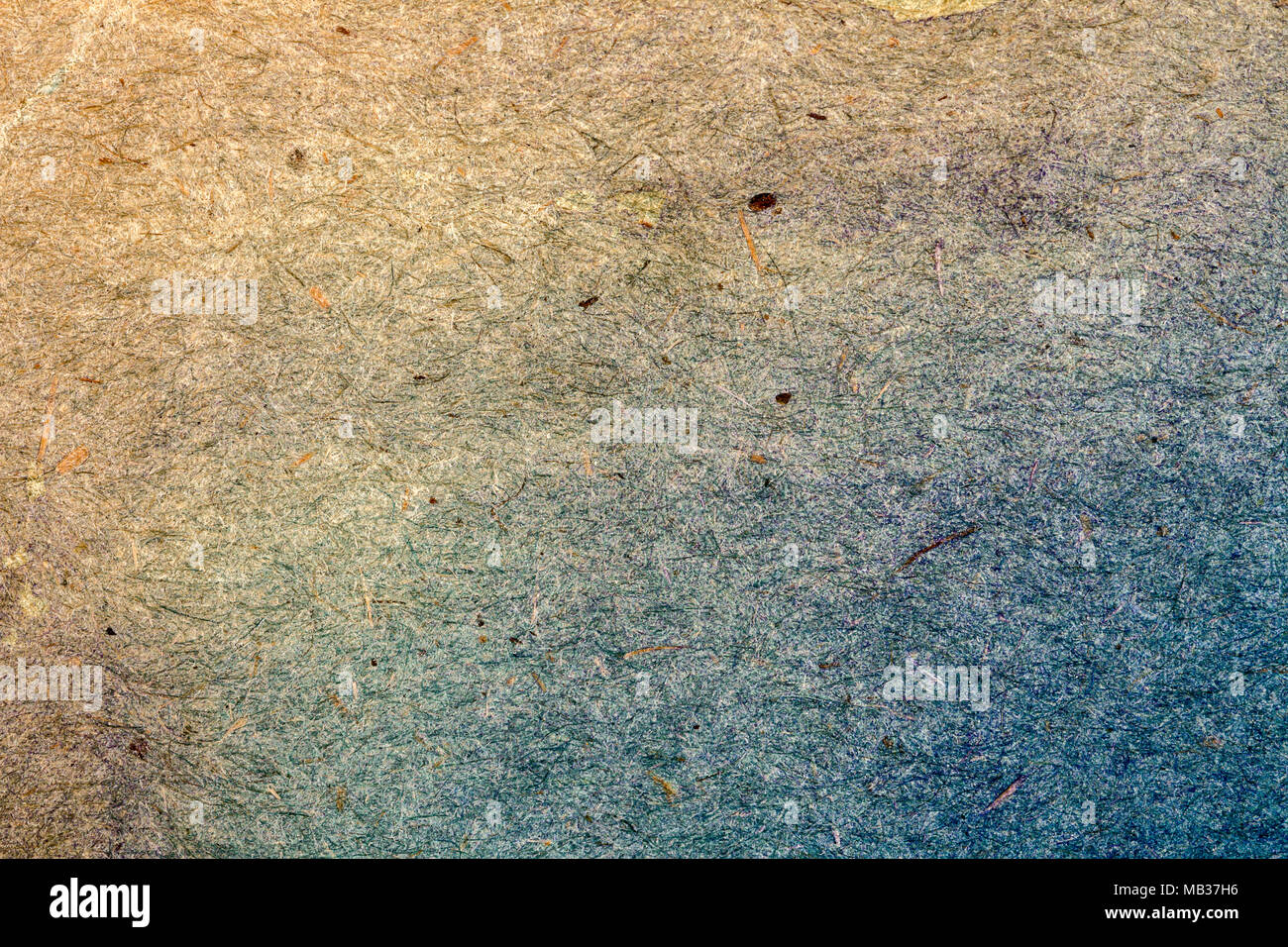 Blue and yellow handmade craft paper texture background. Old rough paper texture Stock Photo