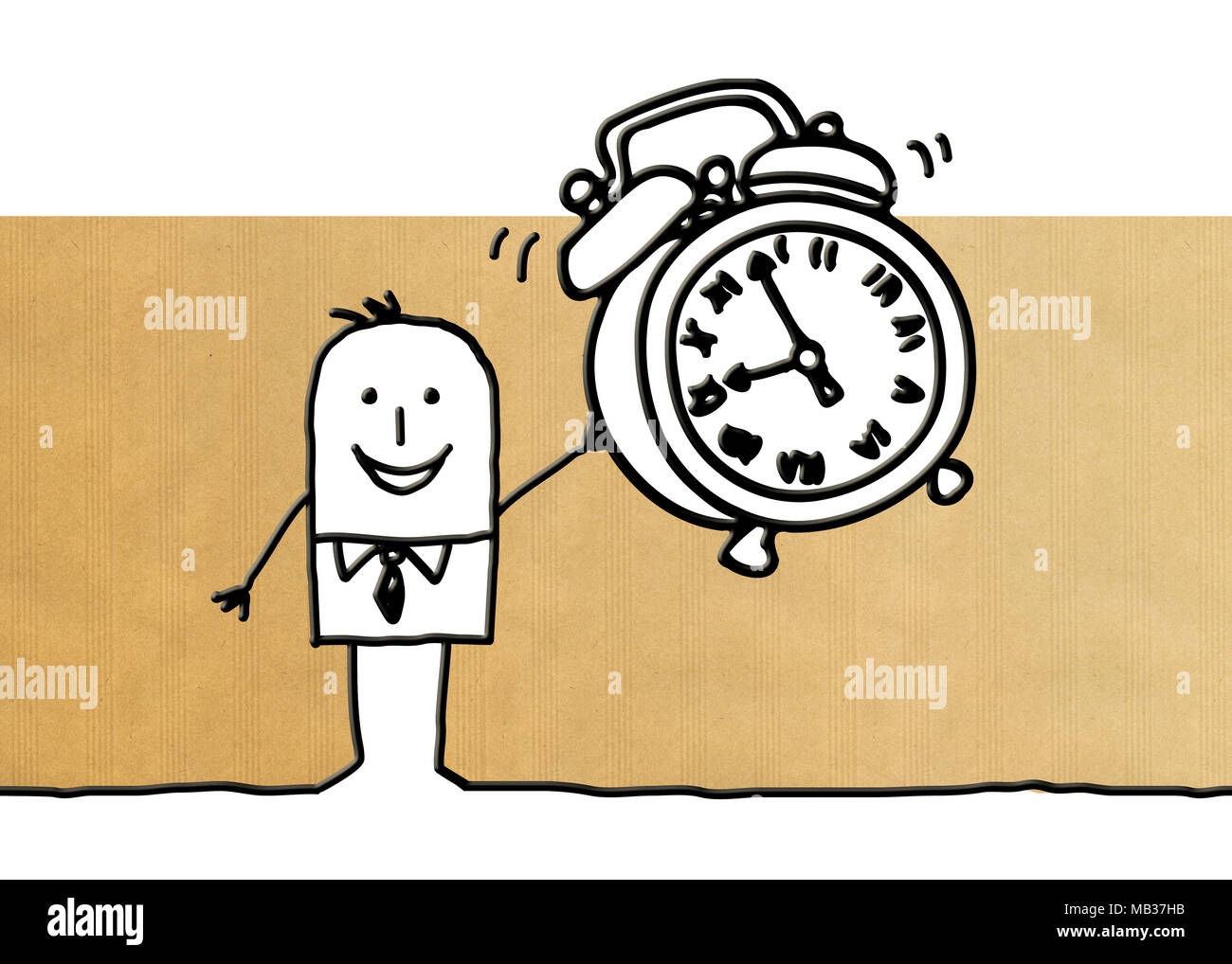 Cartoon alarm clock happy smiling hi-res stock photography and images ...