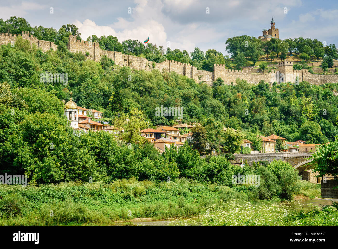 Tsarevets hill and fortress in Veliko Tarnovo, Bulgaria Stock Photo