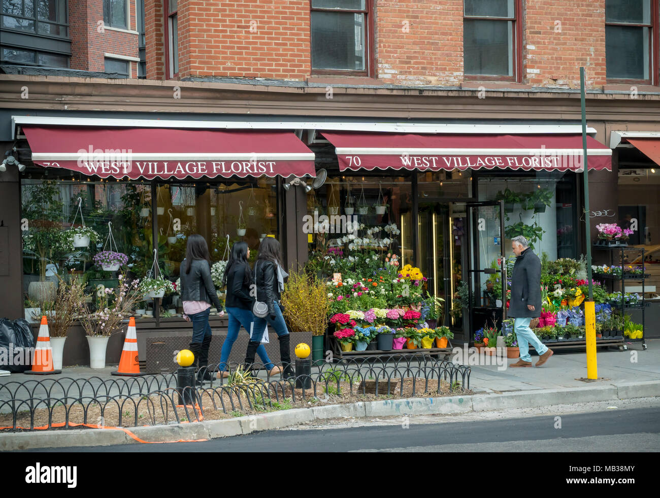 A florist in the Greenwich Village neighborhood of New York on Easter