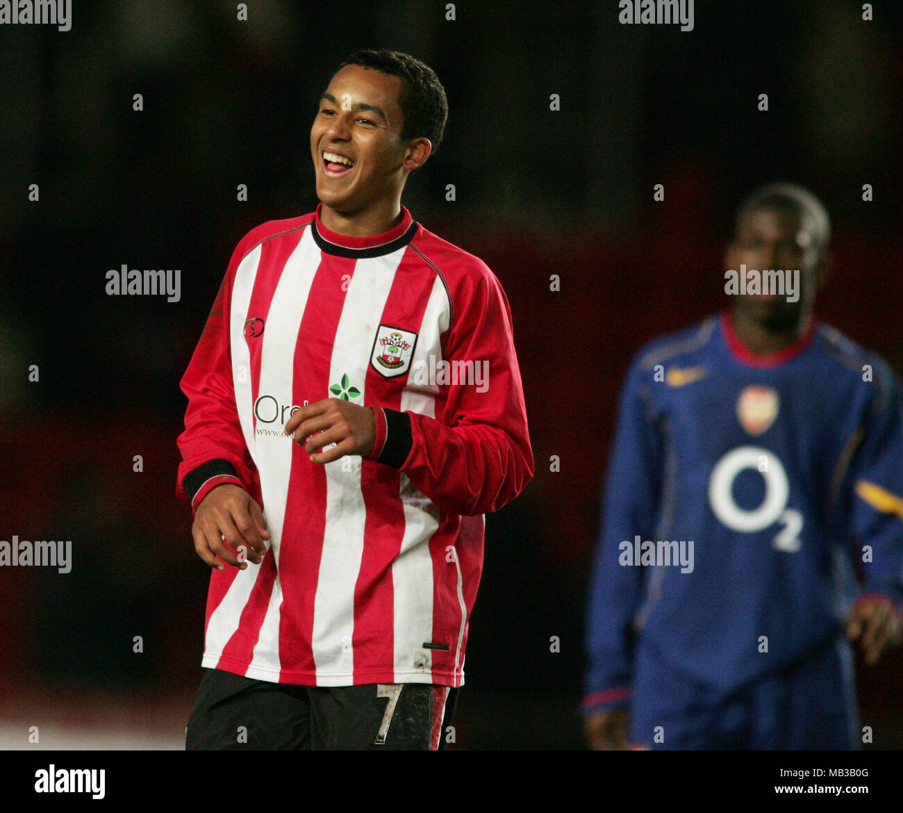 Theo Walcott playing in the Southampton youth team against Arsenal