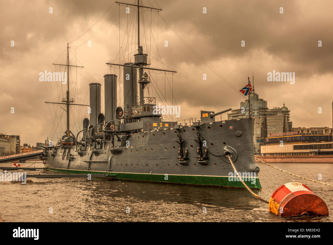 Cruiser Aurora Tied Up At The Naval Academy, St. Petersburg Russia ...