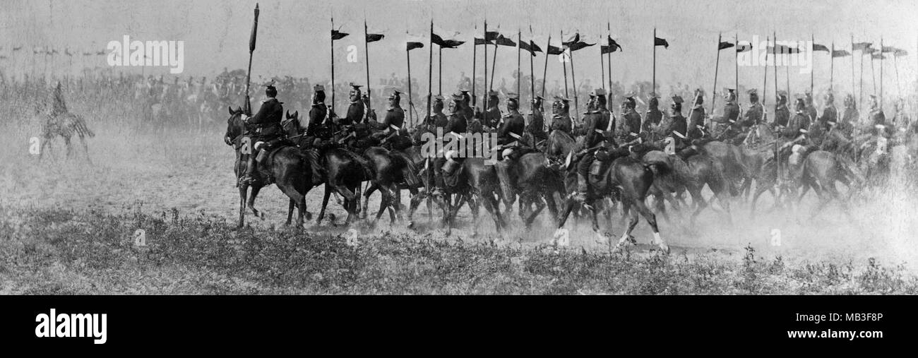 Prussian Cavalry Troops on manoeuvres. Stock Photo