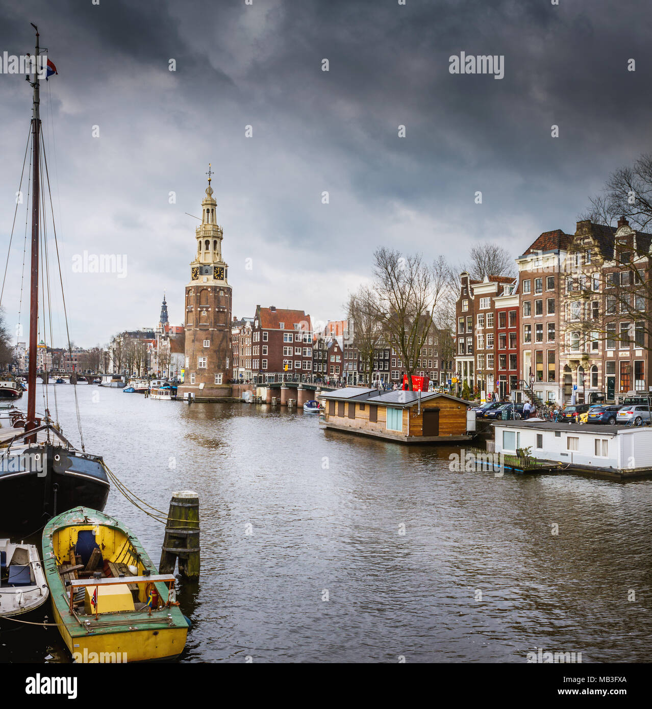 Amsterdam Canal Boat Cafe Stock Photos &amp; Amsterdam Canal ...