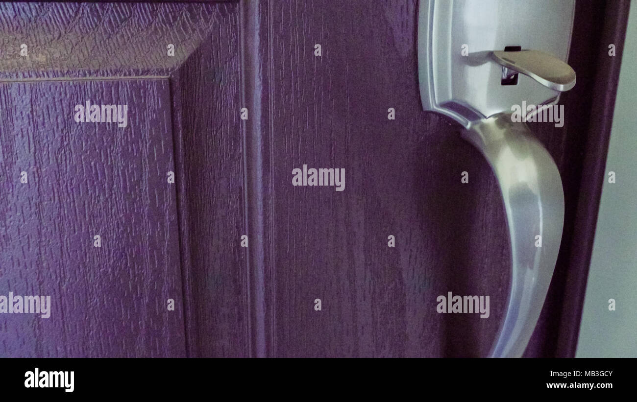 Close up of modern front door of residential house Stock Photo - Alamy