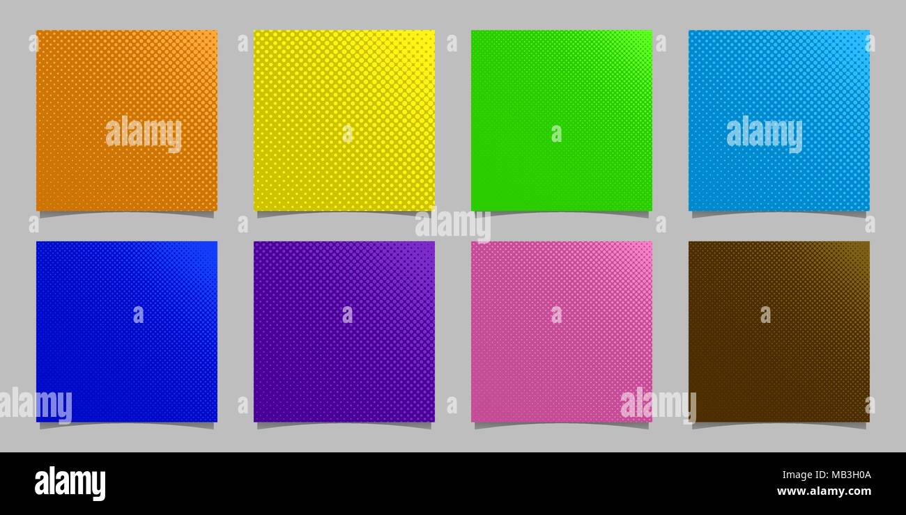Geometric halftone dot pattern background set - vector stationery ...