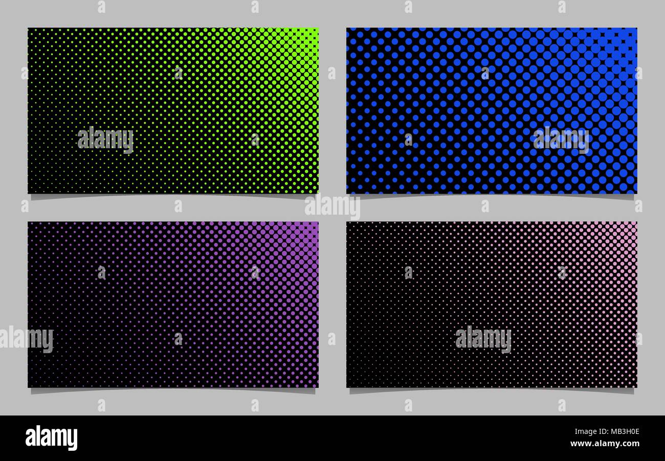 Abstract halftone dot pattern business card background design set ...