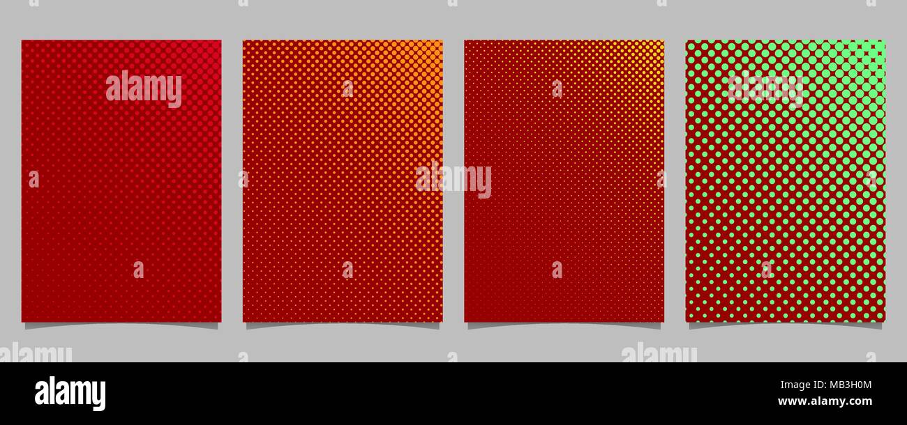 Abstract color halftone dot pattern cover template set - vector ...