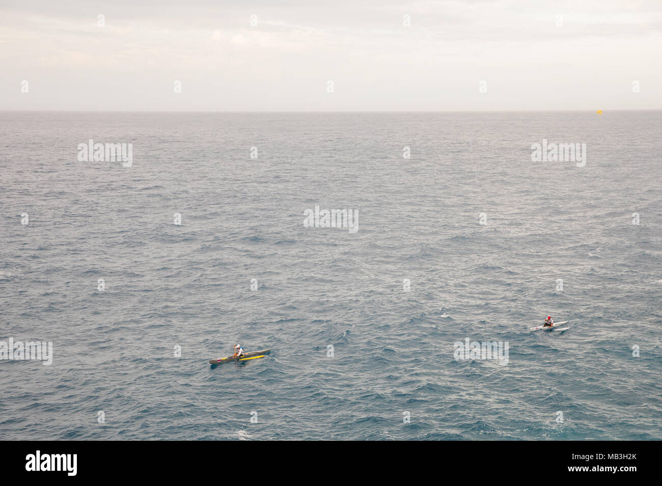 Outrigger Canoe Race Pacific Ocean Stock Photo