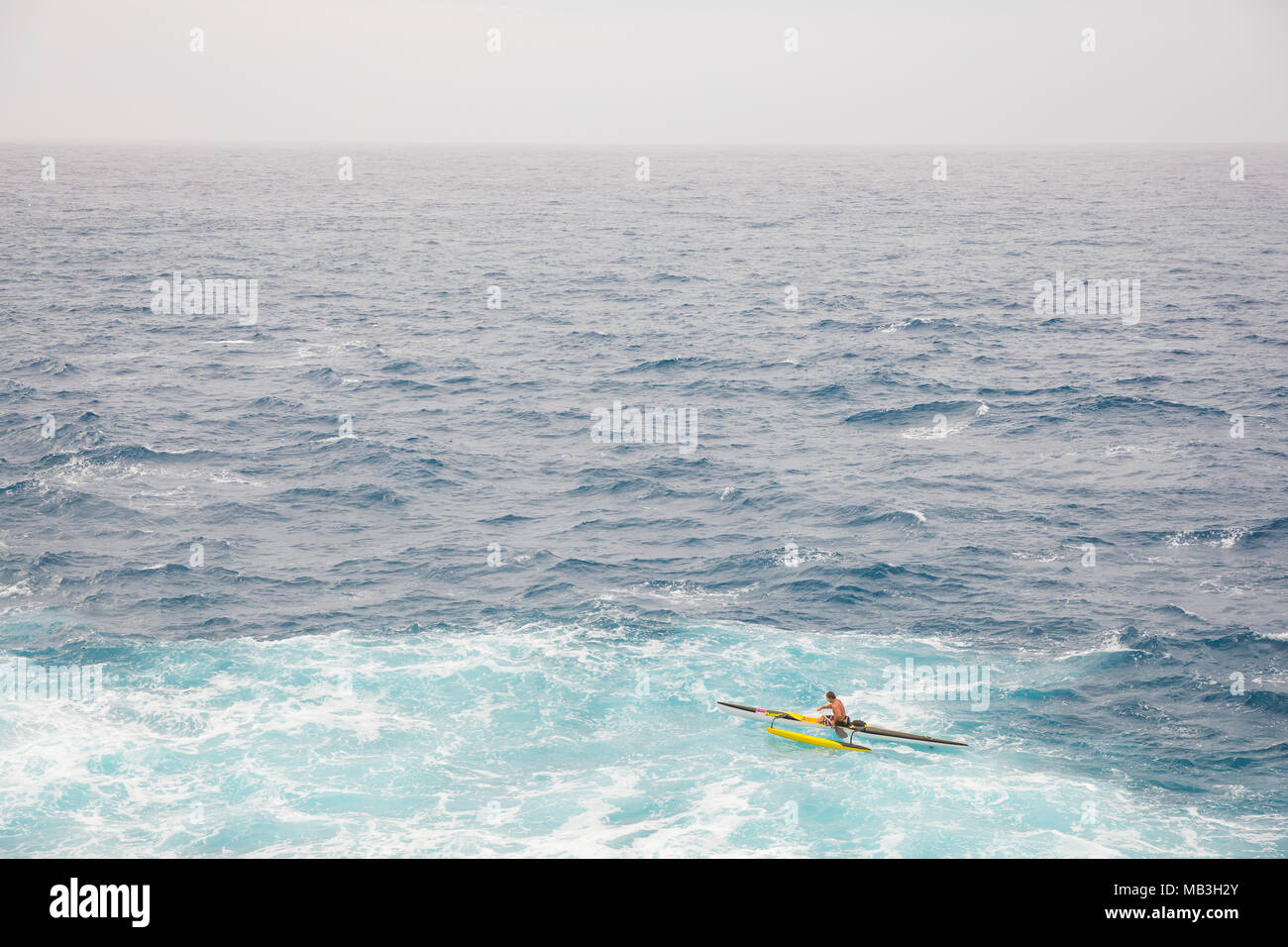 Outrigger Canoe Race Pacific Ocean Stock Photo