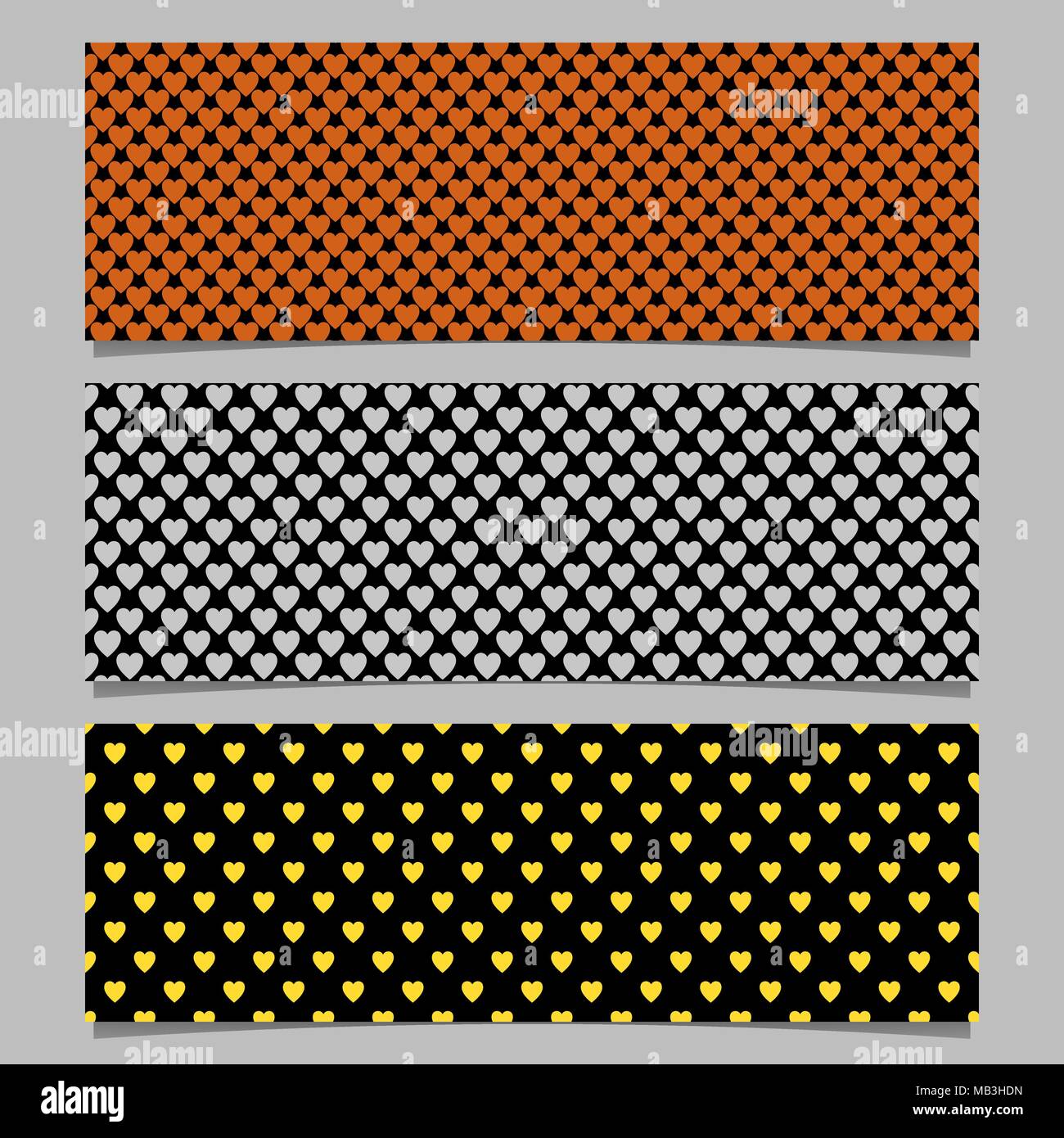 Seamless heart pattern banner background design set Stock Vector Image ...