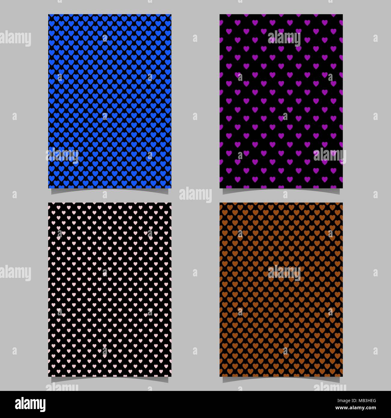 Repeating heart pattern brochure background template set Stock Vector ...