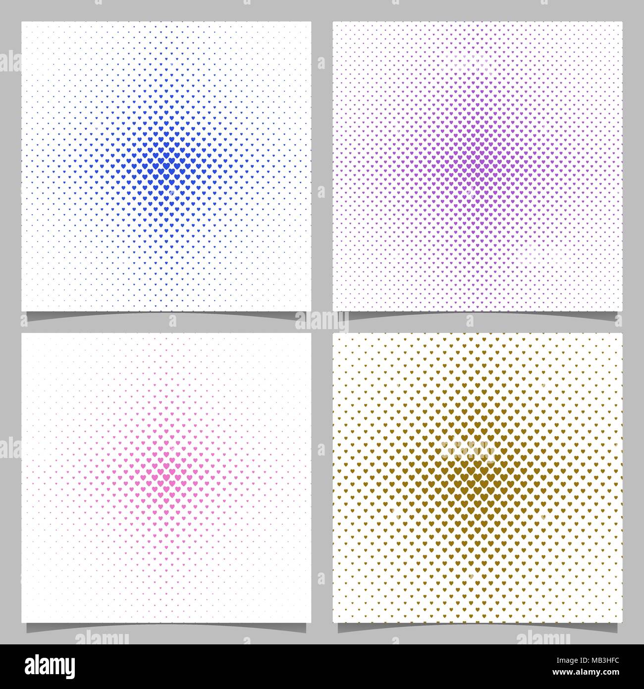 Halftone heart pattern background set Stock Vector Image & Art - Alamy