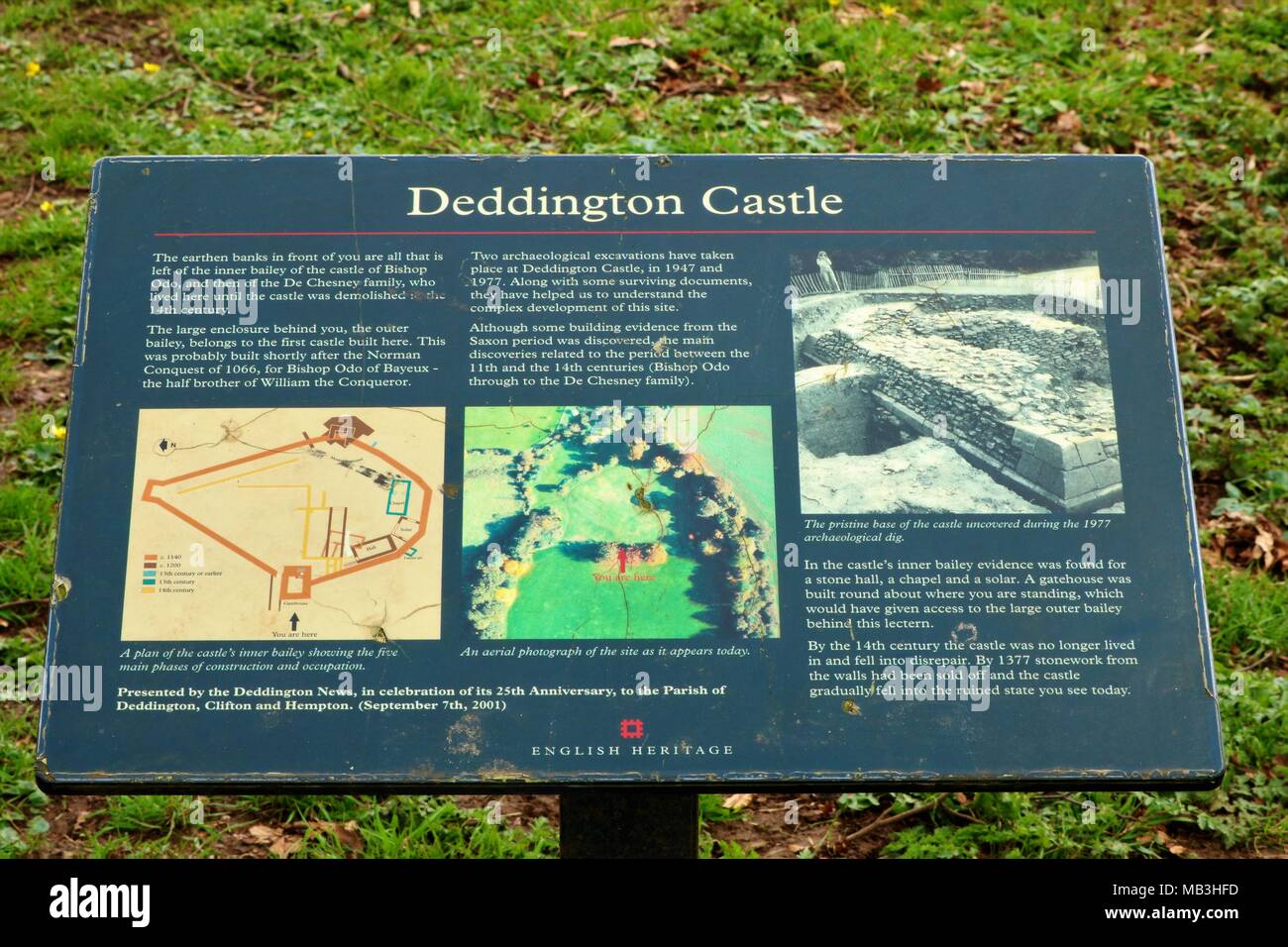 Deddington Castle remains in Oxfordshire, UK Stock Photo