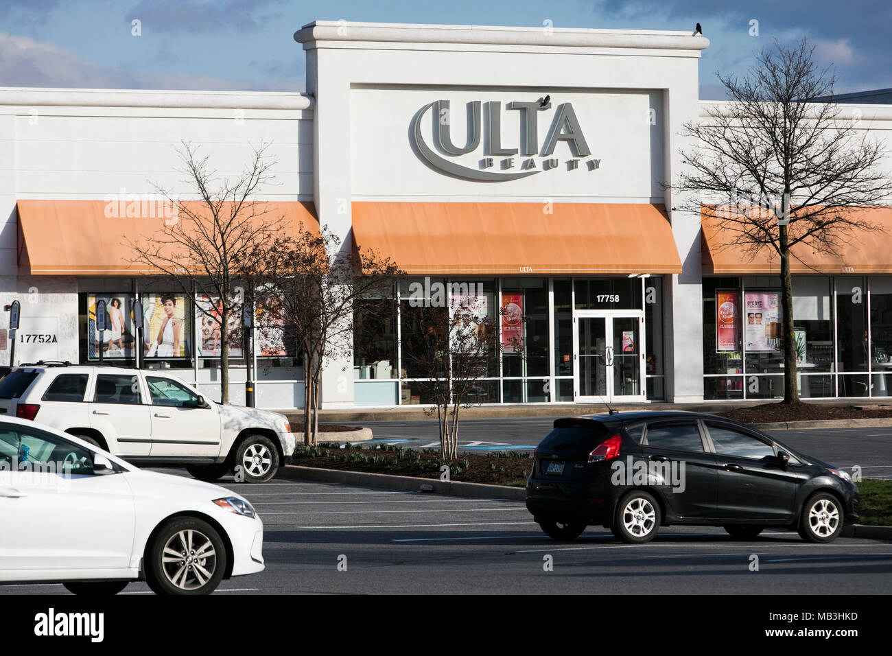 A Ulta Beauty logo seen on a retail store front in Hagerstown, Maryland