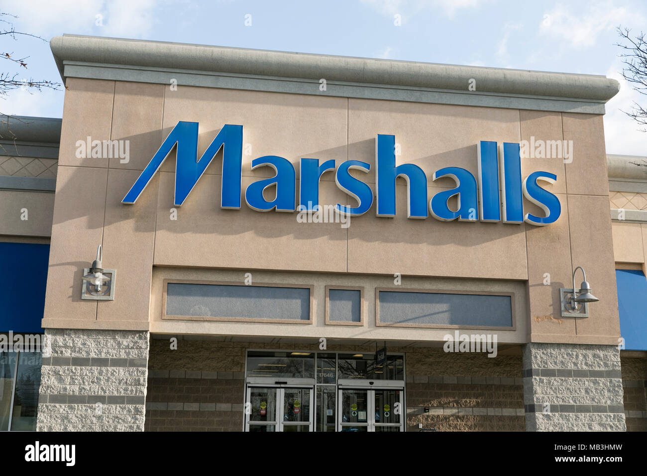 A Marshalls logo seen on a retail store front in Hagerstown, Maryland
