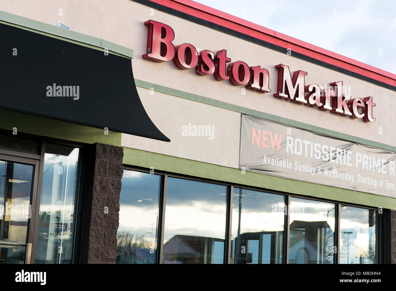 A Boston Market restaurant location in Hagerstown, Maryland on April 5, 2018. Stock Photo