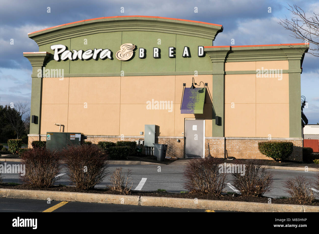A Panera Bread casual dining restaurant location in Hagerstown, Maryland on April 5, 2018. Stock Photo