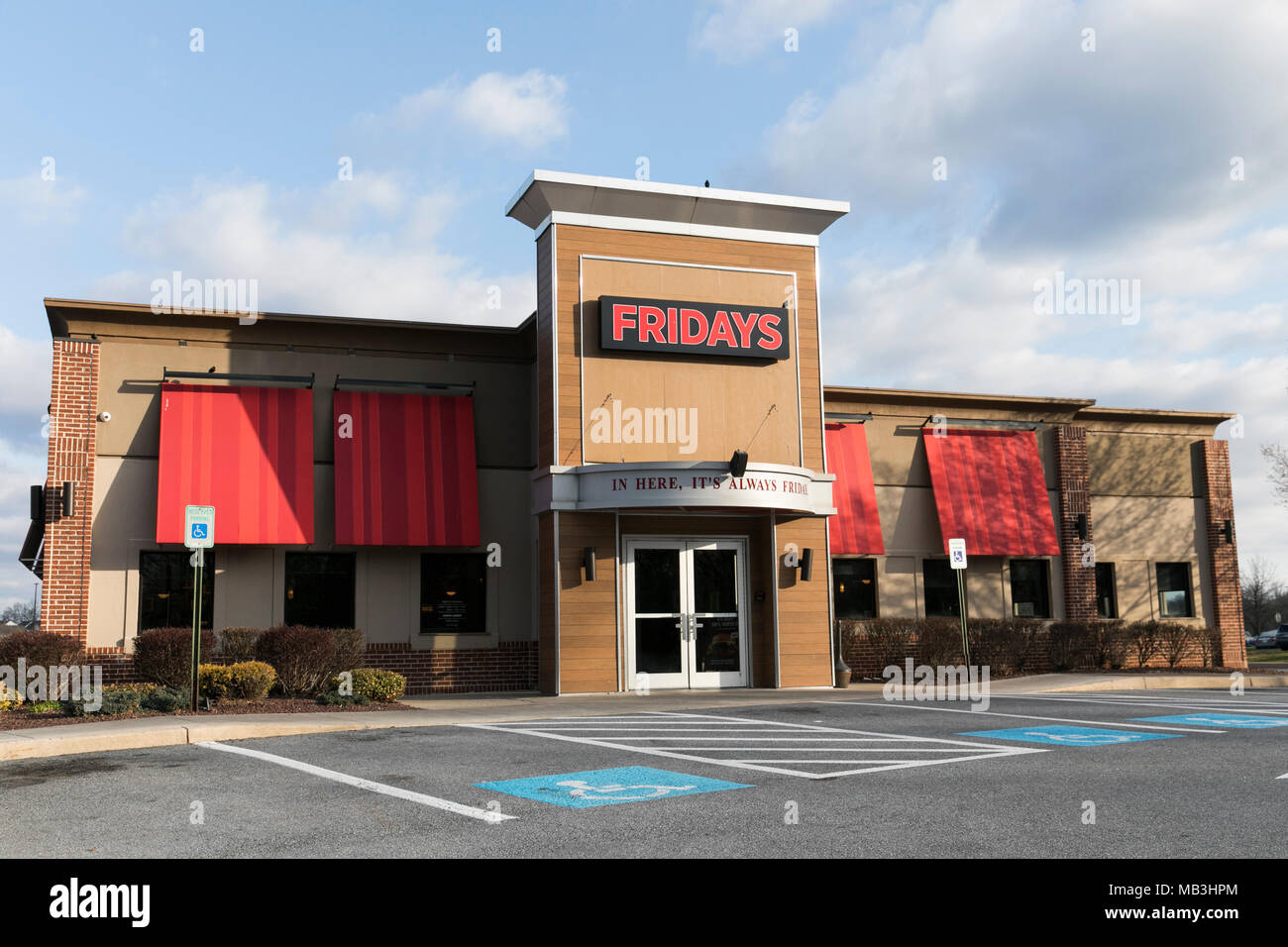 A TGI Fridays restaurant location in Hagerstown, Maryland on April 5, 2018. Stock Photo