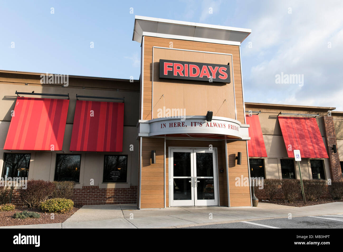 A TGI Fridays restaurant location in Hagerstown, Maryland on April 5, 2018. Stock Photo